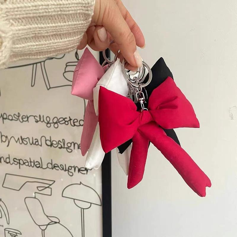Chaveiro Tendência Y2K com Laço 3D Porta-Chaves Doce de Laço Para Meninas Pingente de Bolsa da Moda Decoração para Pendurar em Mochila Presentes para Casais
