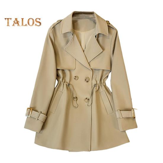 

Зимняя женская куртка с длинными рукавами, эластичным шнурком на талии, карманами, ветровка, двубортное пальто средней длины, ветрозащитное теплое пальто XL