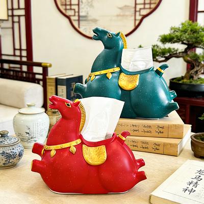 Cute Horse Tissue Box Home Living Room Decoration Ornament Tissue Box Kitchen and Bathroom Storage Supplies Gift
