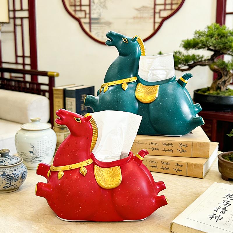 Cute Horse Tissue Box Home Living Room Decoration Ornament Tissue Box Kitchen and Bathroom Storage Supplies Gift