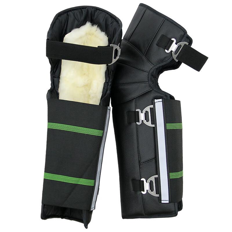 Jianjunshuo Leather Wool Motorcycle Knee Pads