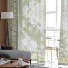 Geometric Ethnic Oriental Vintage Sage Green Sheer Curtains for Kids Bedroom Living Room Voile Window Curtains Tulle Drapes
