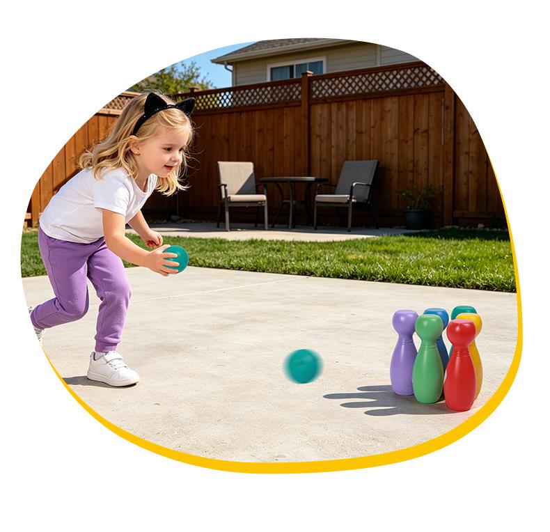 Kids' Interactive Digital Bowling Set for Ages 3+ - Indoor Parent-Child Educational Sports Toy