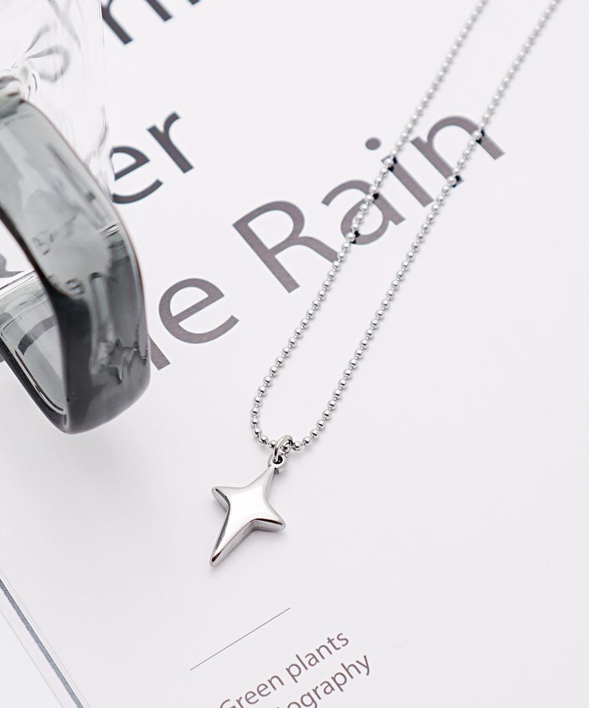 Polalita Surgical Star Pendant Layered Necklace (Plt-Nl-055_Sv)