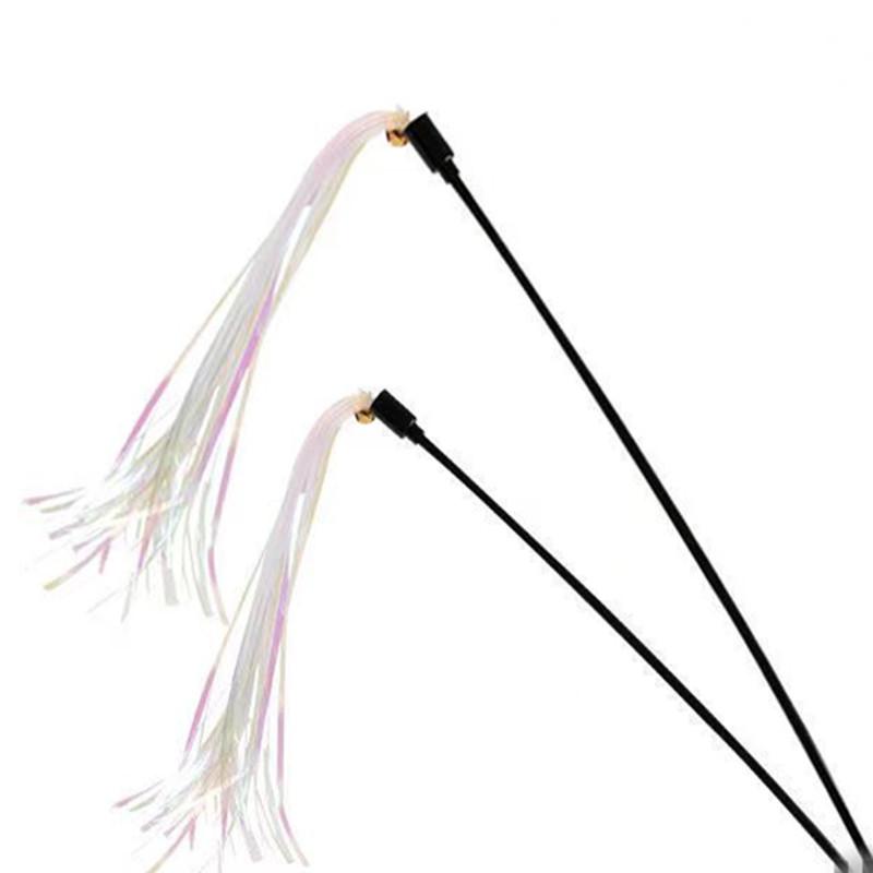 Zabawka dla kota to kolorowa, siedmiokolorowa, papierowa zabawka dla kota w kształcie patyczka z dzwonkiem dźwiękowym