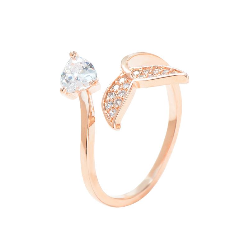 Verstellbarer Damenring Fischschwanz Mode Persönlichkeit Schlicht Sauber Ins Stil Mädchen Sommer Strandurlaub Schmuck Fingerring Hochzeitsfeier Schmuck