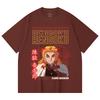 230 Gsm 100% Cotton Demon Slayer V117 Rengoku Print Unisex Heavy Cotton T Shirt