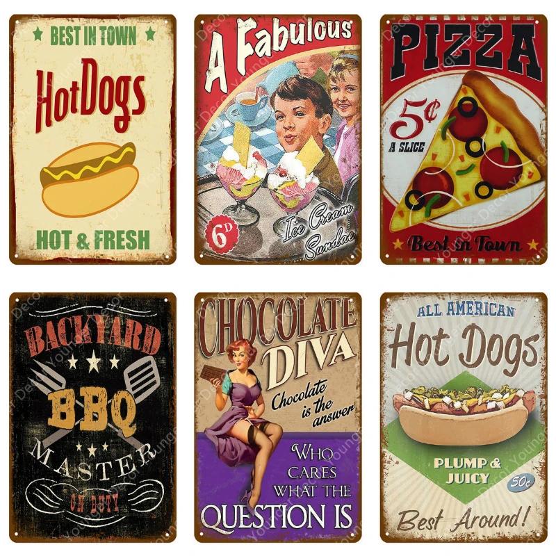 Wonder Bread Metal Signs Handmade Pies Vintage Poster Kitchen Decor Cafe Bar Shop Decorative Plate Food Cook Wall Sticker YI-154