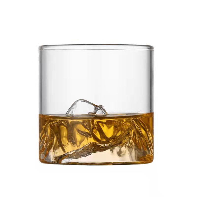 Japanese Style Mountain View Glass High Borosilicate Glass Heat Resistant Cup for Whiskey Coffee Tea Home Office Drinkware 300ml