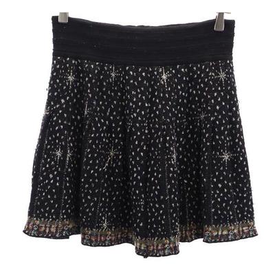Hergestellt in Italien Wollmischung Overall Griff Mini-Länge ausgestellter Rock Damen Gebraucht