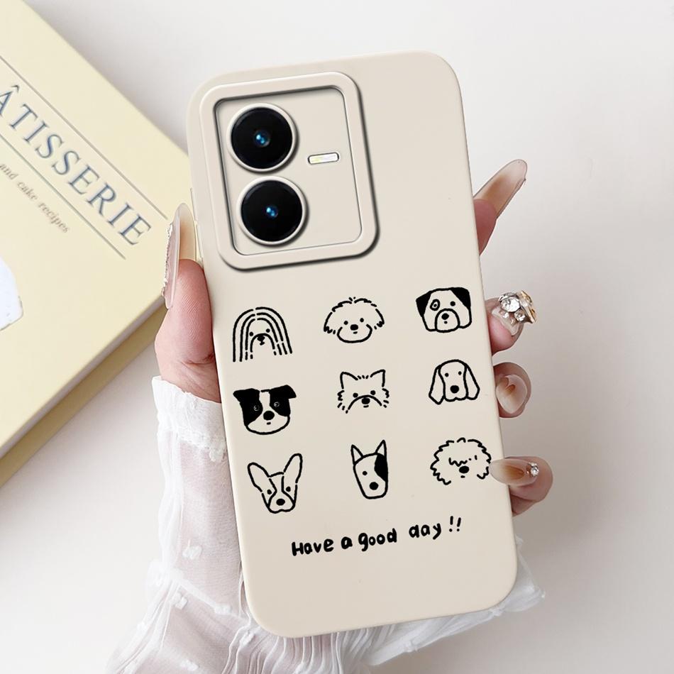 For Vivo Y22 Y22s Y22t Phone Case Vivo V2206 V2207 Y22 Y22s Y22t Elegant Floral Cat Painted Soft Silicone Shockproof Cases