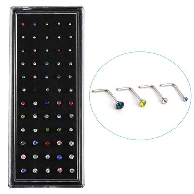 Lot de 60 piercings de nez en acier style L