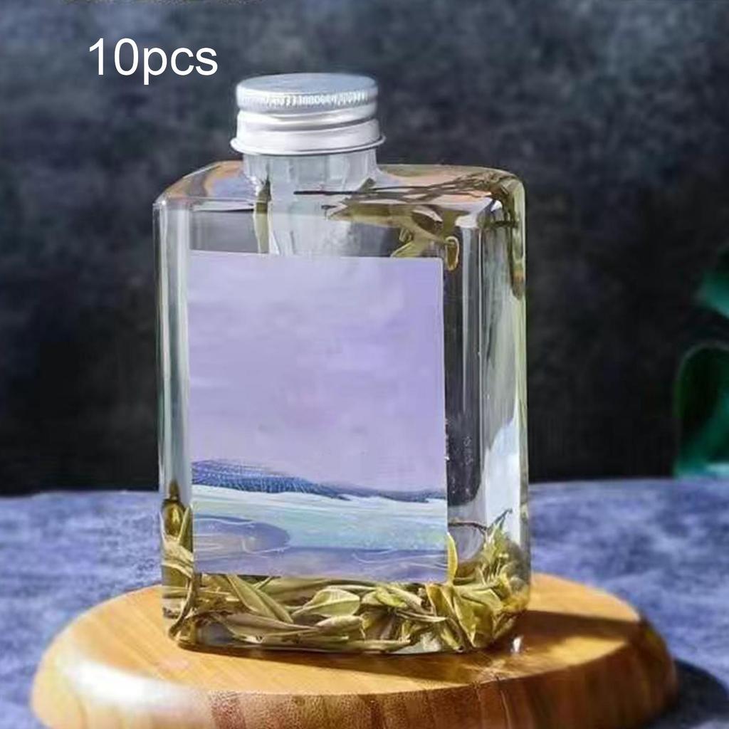 10 Pieces Empty Juice Bottles Airtight Lid Drink Container Reusable Beverage Drinking Jar