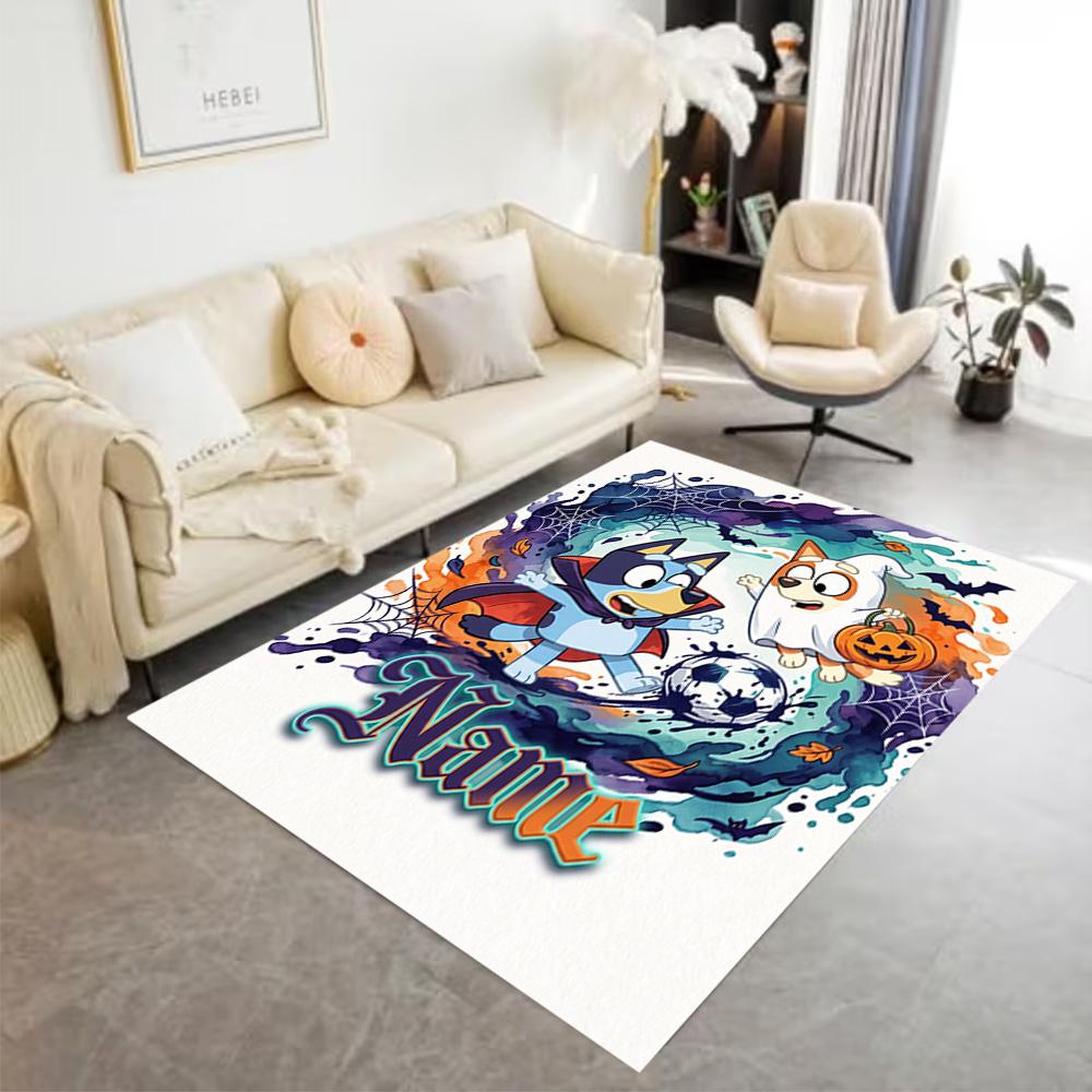 Soccer Fun Bluey Customized Name Floor Rug Office Rug Design for Dormitory Study room Playrooms Bedrooms Antislip Carpet Decorate Offices