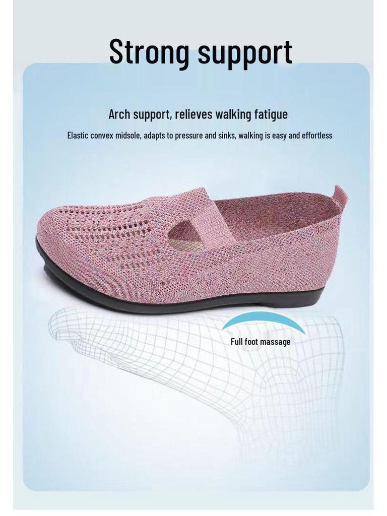 Damen Atmungsaktive Mesh Slipper Freizeitschuhe - Bequeme Old Beijing Stoff Mutterschuhe