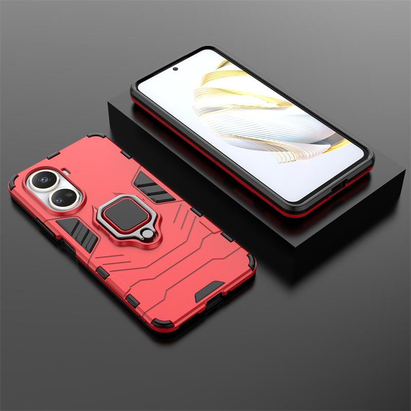Für Huawei nova 10 SE Hülle Magnetischer Auto-Ring Stoßfeste Panzer-Handyhüllen für Huawei nova 10SE nova10 SE Ständerhalter Rückseite