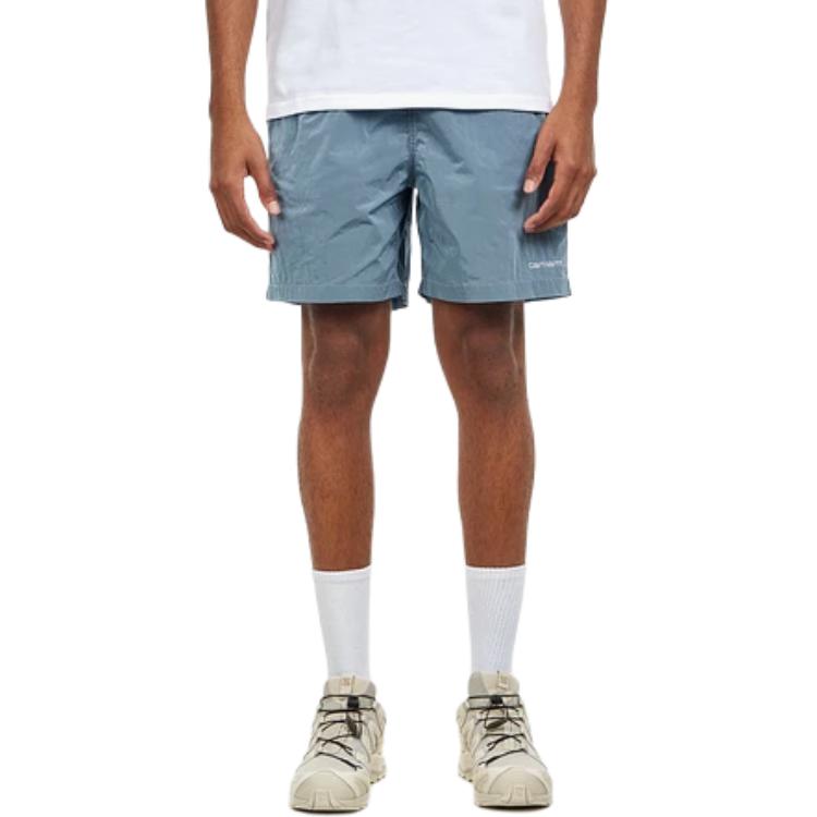 Carhartt WIP Solid Color Letter Swim Shorts Men Swimwear Clay-Blue I034570-2SF-XX