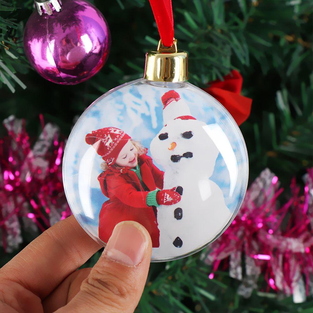Hanging Home Decor Picture Frame Pendant Xmas Tree Ornaments Photo Christmas Ball Photograph Holder