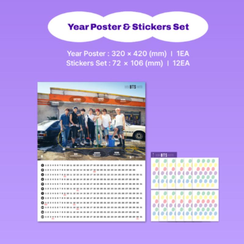 365 BTS DAYS (New Cover Edition) – Desk Calendar + Poster + Sticker Set