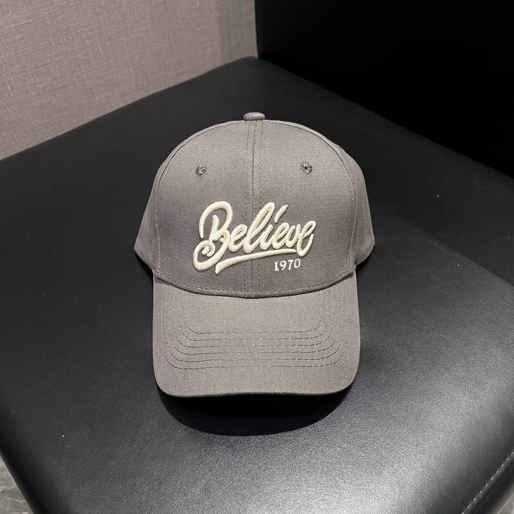Shaped Three-dimensional Embroidered Letter Hard Top Baseball Cap Female Korean Ins Casual Simple and Versatile Sunshade Cap