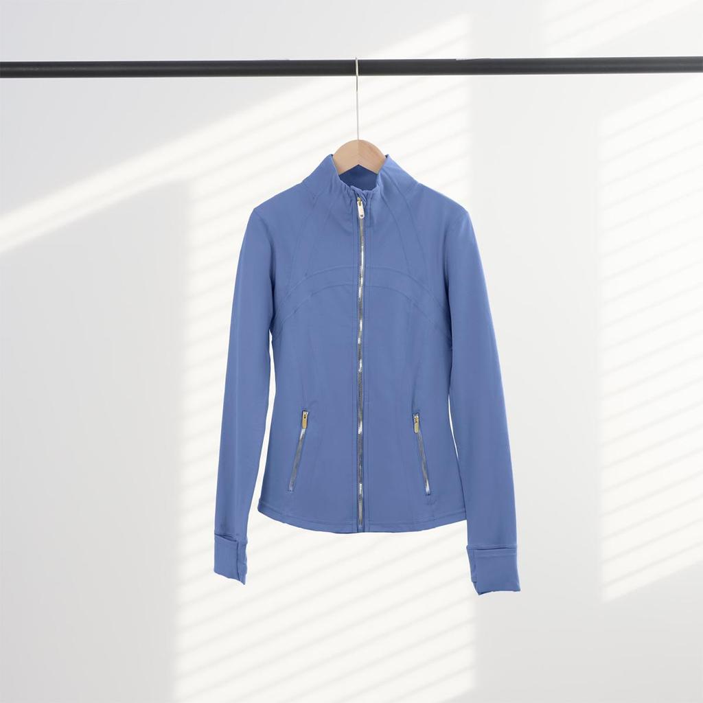 Giacca Sportiva da Donna Slim Fit con Zip Dorata - Collo Alto, Manica Lunga, Alta Elasticità, Abbigliamento Fitness Yoga