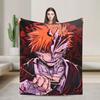 Ichigo Orihime Uryu Blanket Bleached Camping Flannel Throw Blanket For Living Room Super Soft Custom Diy Quality Bedspread Gift