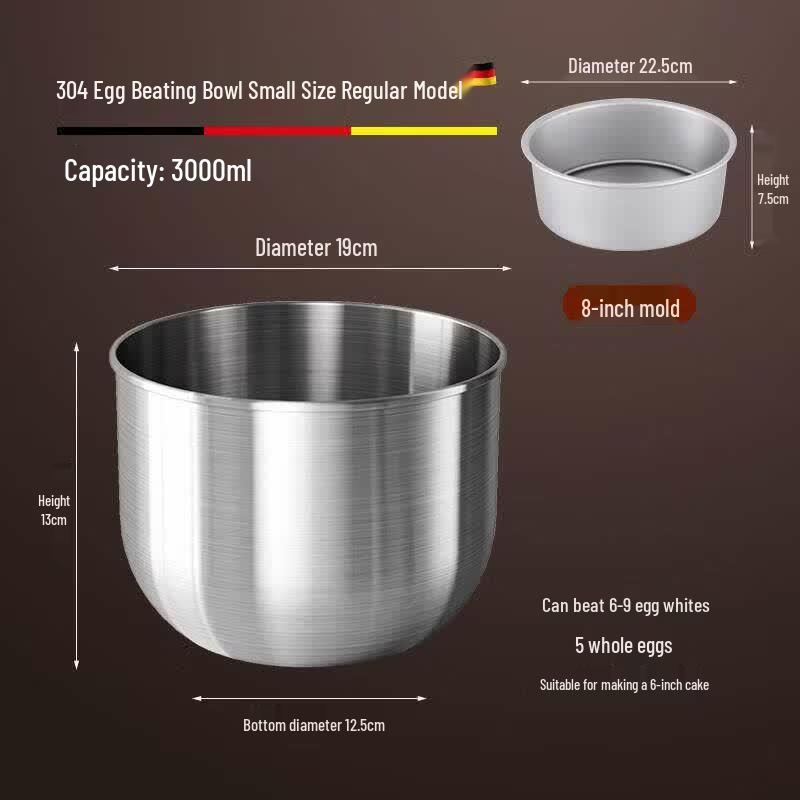 Ying Tang 304 Stainless Steel Deep Mixing Bowl and Mold Set