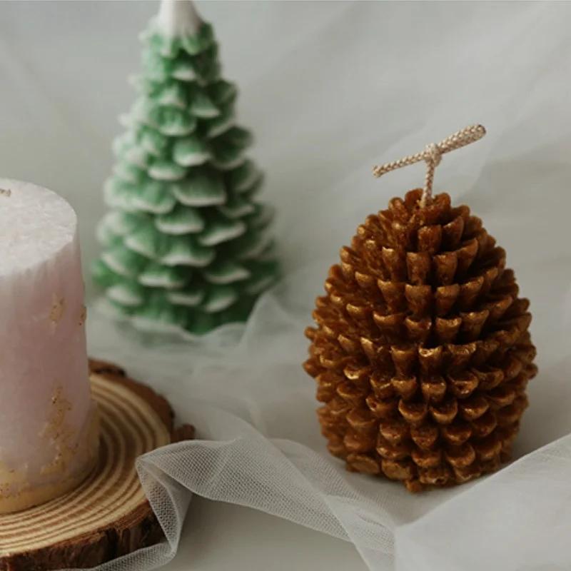 Christmas Silicone Mold Santa Claus Christmas Tree Cedar Pine Cone Silicone Mold DIY Aroma Candle Mold