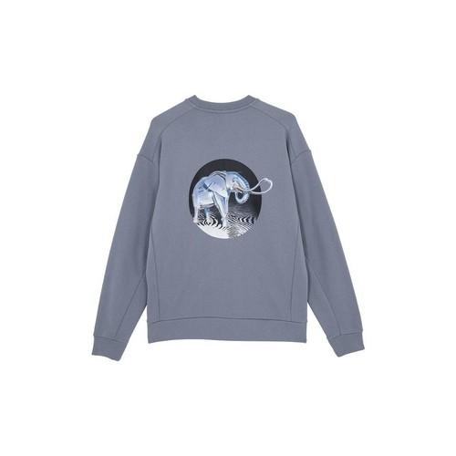 PUMA Metallic Elephant Print Crewneck Sweatshirt Unisex Gray