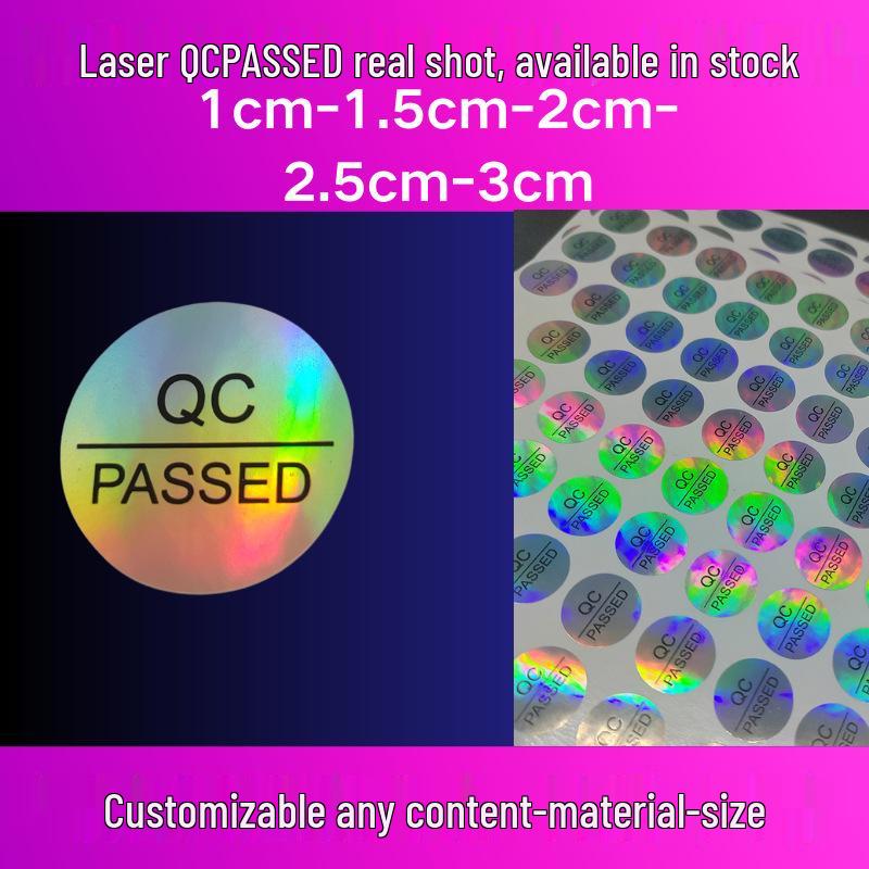 Bright Silver Self-Adhesive Laser Anti-Counterfeit QC Label Sticker