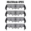 Halloween Black Lace Tablecloth Spider Cobweb Cover LuoluoHouse Elegant Horror Masquerade Party Scary Movie Night Table Decor