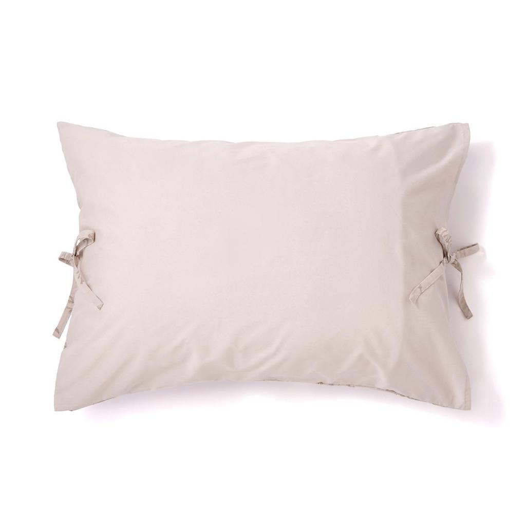 Francfranc Gathered Ribbon Pillowcase, 70x50cm, Beige