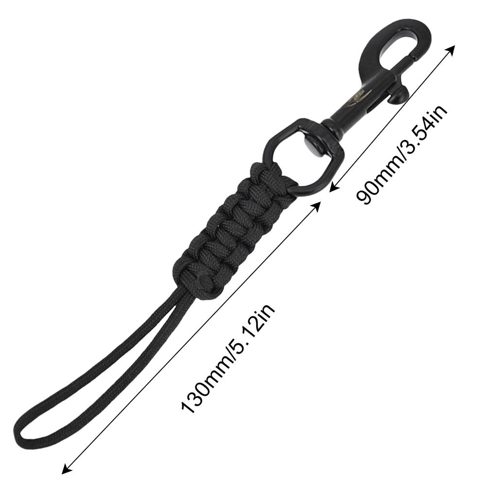 Diving Clip Lanyard Braided Portable Anti-Lost Strap Diving Ended Bolts Snap Buckle Practical Metal Clip Hook Diving Swivel