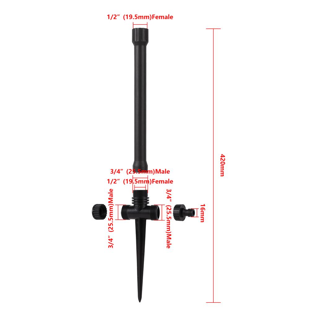 1/2" Male Thread Auto-Rotary Rocker Sprinklers Lawn Irrigation Watering Nozzle Garden Farm Greenhouse Orchard Watering Sprayer