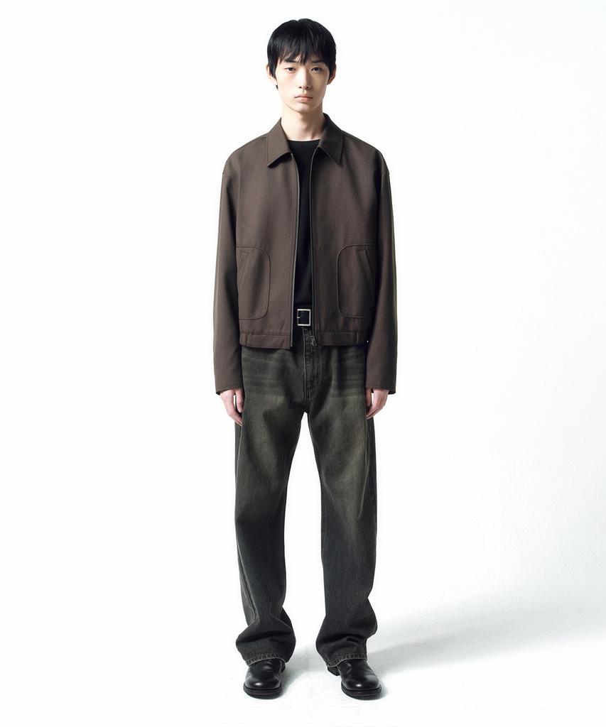 Insilence Wool Drizzler Blouson Melange Brown