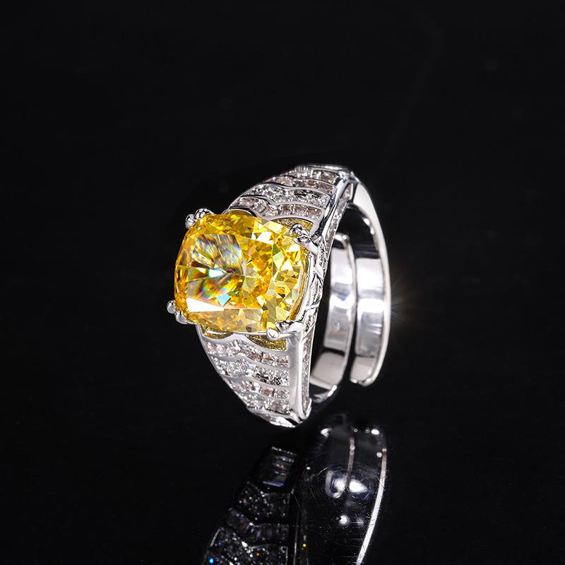 

Необработанные украшения Медь Основа Позолоченное Высокоуглеродистый Бриллиант Огранка Ледяной Цветок Толстый Квадрат Медная Оправа Кольцо с Темпераментом 10 * 12