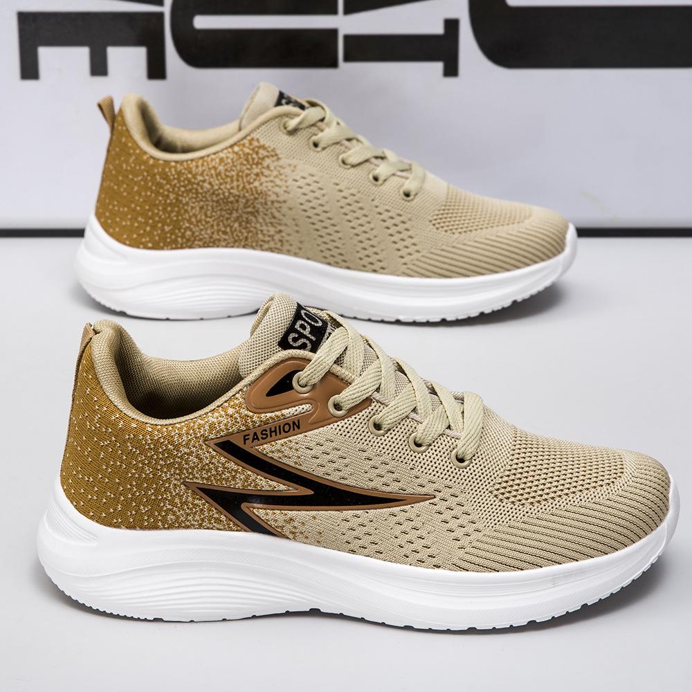 

Men s shoes 2025 spring fly-woven mesh breathable EVA soft-soled sports shoes men s new casual shoes ultra-light running 44 хакі