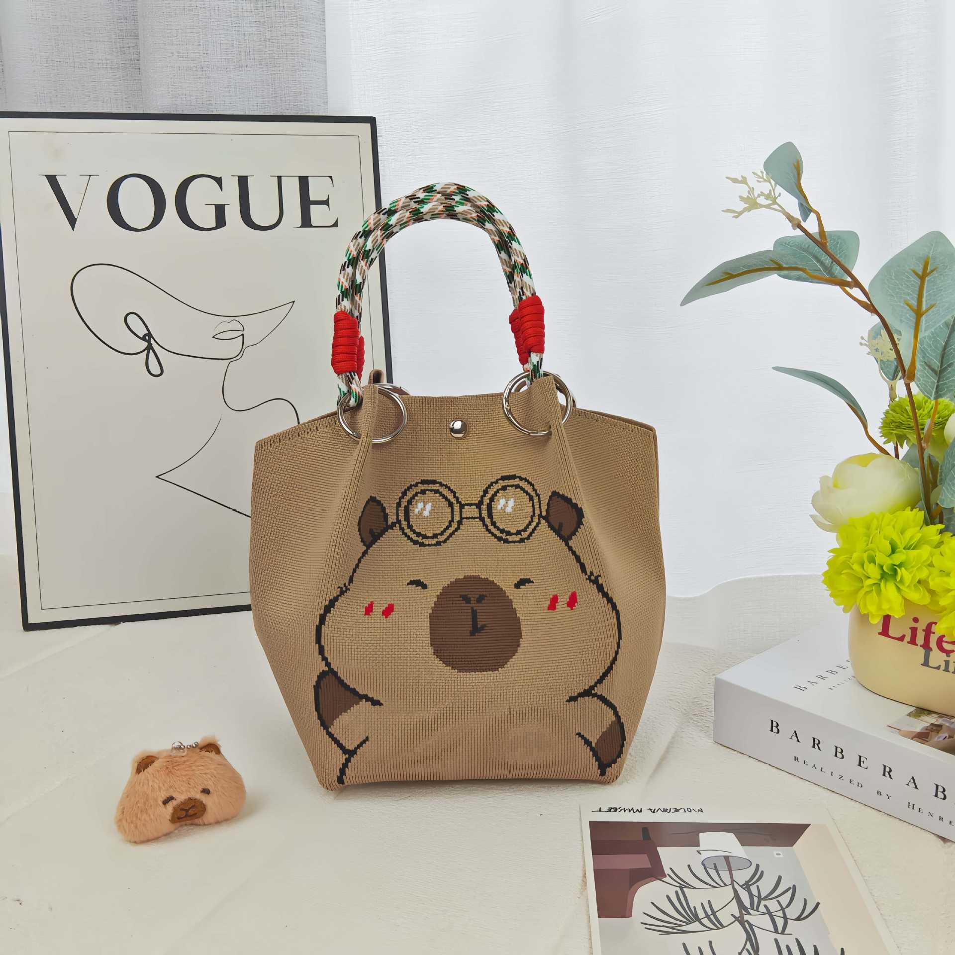 

Customizable Moon Rabbit Knit Bag: Perfect for Mid-Autumn Festival Gifts and Company Souvenirs 16*23*23cm