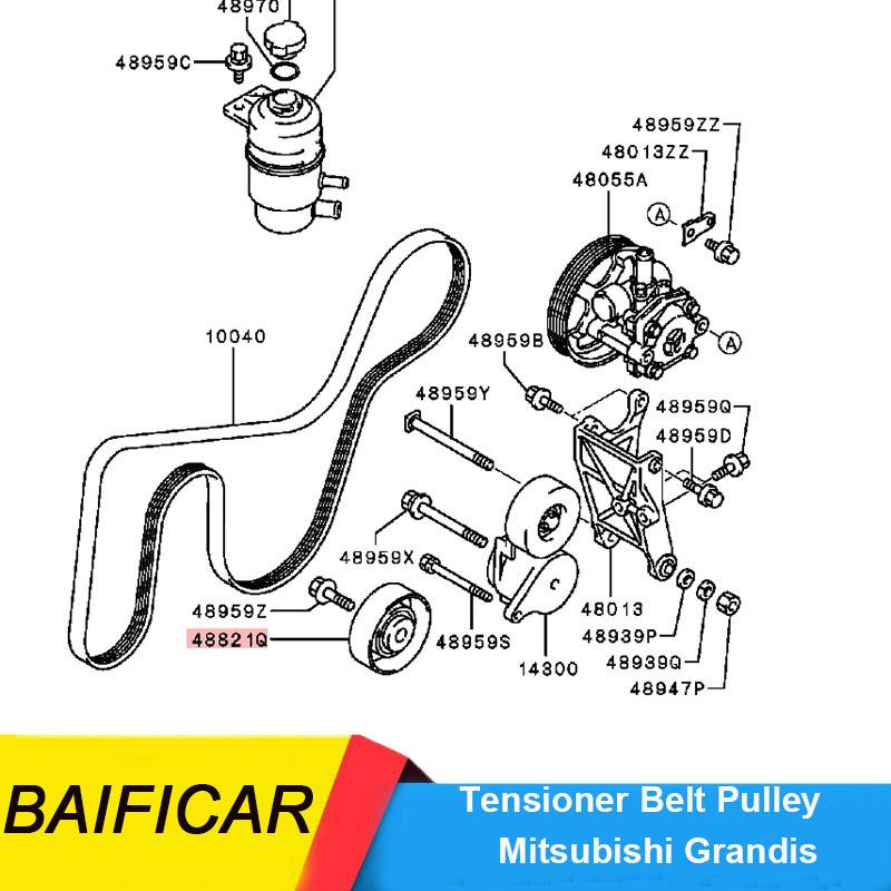 Baificar Совершенно новый натяжитель ремня шкива вентилятора генератора для Mitsubishi Grandis
