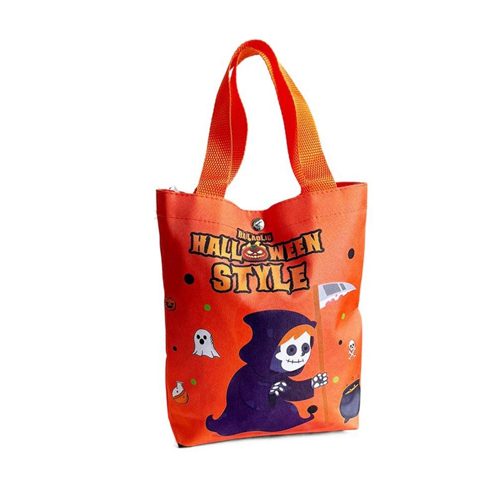 Handheld Halloween Candy Tote Bag Pumpkin Pattern Design Halloween Gift Handbag  Halloween Party