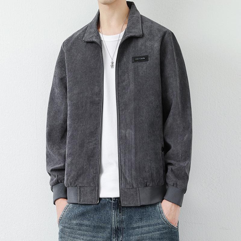 Frühling Herbst Umlegekragen Vintage Corduroy Strickjacke Mantel Herren Freizeitjacke Oberbekleidung Top