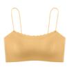 Summer thin shoulder straps seamless underwear women's tube top bra without steel ring small chest gathered smooth fixed cup bra breathable