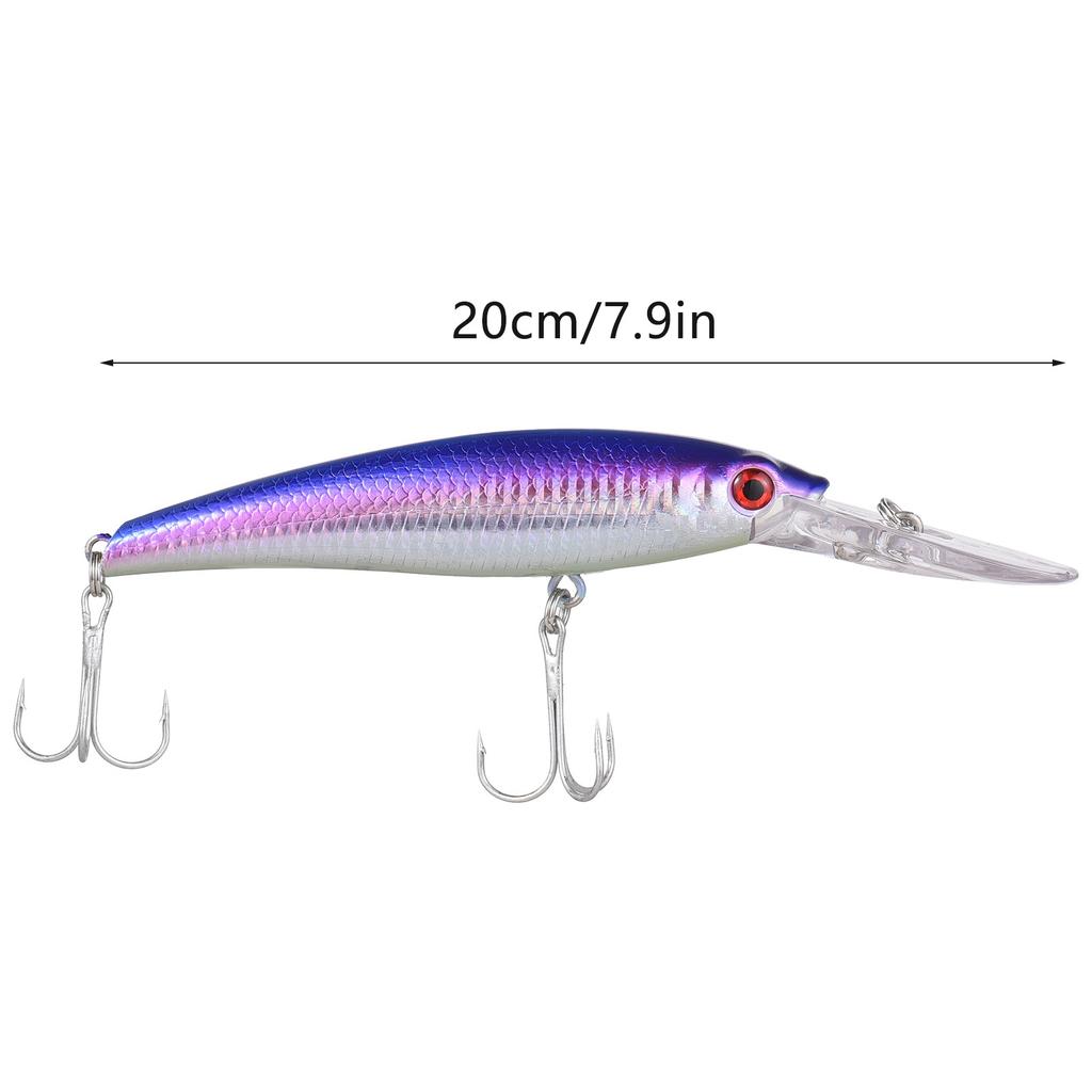 Ultra Long Casting Fishing Lure 20cm Saltwater Sinking Minnow Fishing Bait Fishing Tackle 2 Hook Big