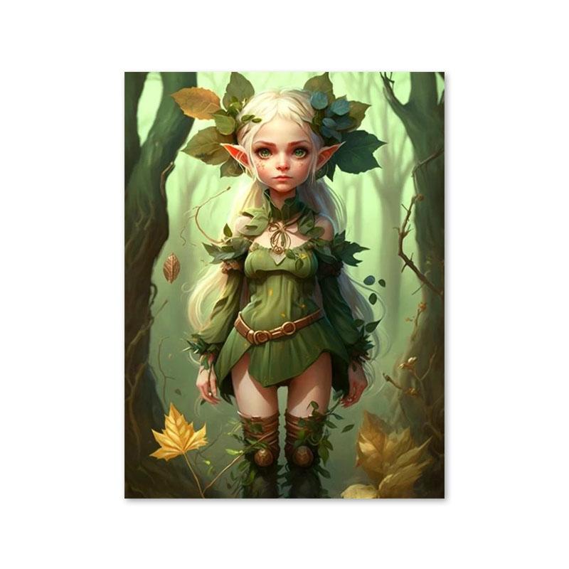 

Мультфильм Эльф Девушка Плакаты и Принты Милая Фэнтези Сказка Холст Картина Настенная Живопись Картина Для Девочки Комната Украшения Дома Подарки 21x30cm No Framed