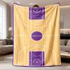 Basketball Court Print Blanket Stadium Pattern Soft Cozy Sports Theme Bed Blanket for Basketball Fans Sofa Couch All Season