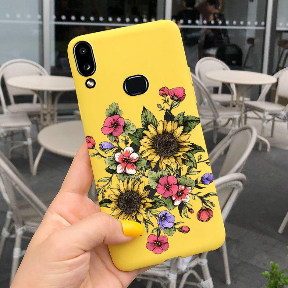 For Phone Case Samsung Galaxy A10s A107 SM-A107F Case Fashion Candy Color Flower Soft Cover For Samsung A10s A 10 S A10 2019 Bag