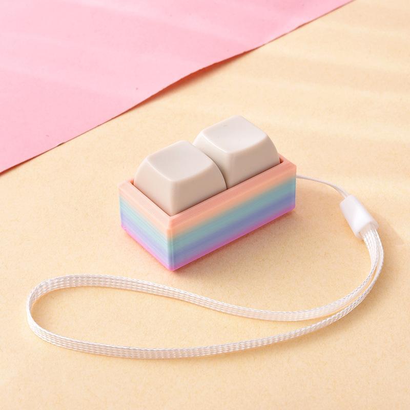 Lightweight Push Button Stress Relieving Toy with Lanyard Sensory Fidget Toy for ADHD Adults Kids Anxiety Relief