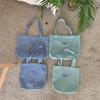 Women Woolen Vintage Plaid Shoulder Bag Versatile Canvas Student Large Capacity Handbag