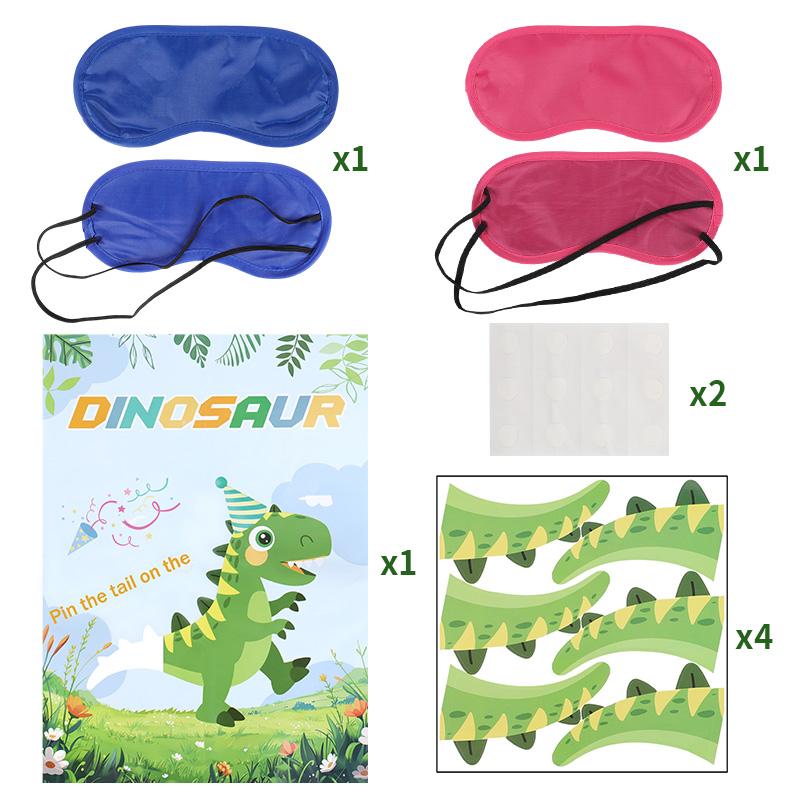 

Dinosaur Themed Party Pin The Tail on The Dinosaur Game Card Cartoon Dino Poster for Kids Birthday Party Decoration Favors Gifts