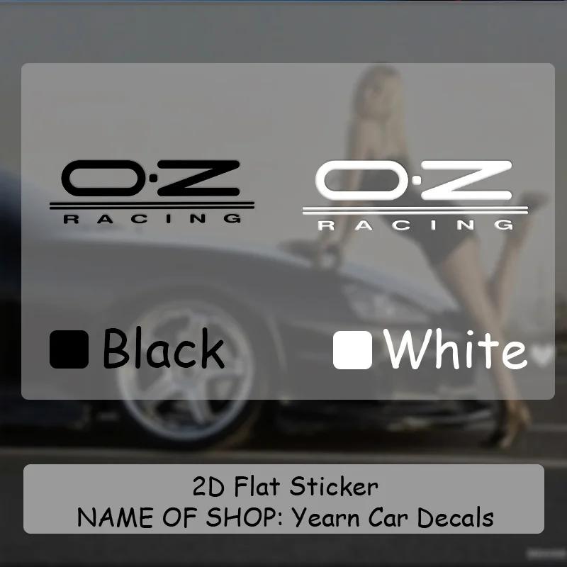 OZ RACING Schwarzer Weißer Logo Aufkleber 1 Stück, Minimalistischer Transparenter Wasserdichter Langlebiger Renn-Vinyl-Aufkleber